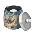 thumbnail image 1 of Yayeee Ashtray with Lid for Cigarette Smokeless Stainless Steel Home Ash Holder, Floating Whale, 1 of 7