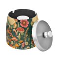 thumbnail image 1 of Yayeee Ashtray with Lid for Cigarette Smokeless Stainless Steel Home Ash Holder, Floral Mushroom, 1 of 7