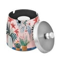 thumbnail image 1 of Yayeee Ashtray with Lid for Cigarette Smokeless Stainless Steel Home Ash Holder, Flowers and Leaves, 1 of 7