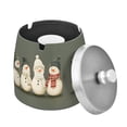 thumbnail image 1 of Yayeee Ashtray with Lid for Cigarette Smokeless Stainless Steel Home Ash Holder, Gray Snowmen, 1 of 7