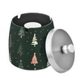 thumbnail image 1 of Yayeee Ashtray with Lid for Cigarette Smokeless Stainless Steel Home Ash Holder, Green Christmas Trees, 1 of 7