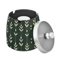 thumbnail image 1 of Yayeee Ashtray with Lid for Cigarette Smokeless Stainless Steel Home Ash Holder, Green Plants, 1 of 7