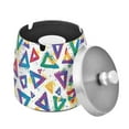 thumbnail image 1 of Yayeee Ashtray with Lid for Cigarette Smokeless Stainless Steel Home Ash Holder, Green Simple Triangles, 1 of 7