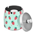 thumbnail image 1 of Yayeee Ashtray with Lid for Cigarette Smokeless Stainless Steel Home Ash Holder, Green Strawberry, 1 of 7