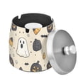 thumbnail image 1 of Yayeee Ashtray with Lid for Cigarette Smokeless Stainless Steel Home Ash Holder, Halloween Black Pumpkins, 1 of 7