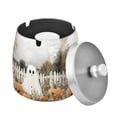 thumbnail image 1 of Yayeee Ashtray with Lid for Cigarette Smokeless Stainless Steel Home Ash Holder, Halloween Pumpkin Field, 1 of 7