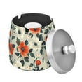 thumbnail image 1 of Yayeee Ashtray with Lid for Cigarette Smokeless Stainless Steel Home Ash Holder, Large Red Floral Pattern, 1 of 7