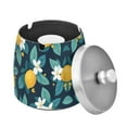 thumbnail image 1 of Yayeee Ashtray with Lid for Cigarette Smokeless Stainless Steel Home Ash Holder, Lemon Leaves, 1 of 7