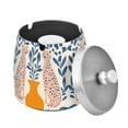 thumbnail image 1 of Yayeee Ashtray with Lid for Cigarette Smokeless Stainless Steel Home Ash Holder, Leopards Leaves, 1 of 7