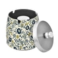 thumbnail image 1 of Yayeee Ashtray with Lid for Cigarette Smokeless Stainless Steel Home Ash Holder, Light Floral, 1 of 7