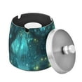 thumbnail image 1 of Yayeee Ashtray with Lid for Cigarette Smokeless Stainless Steel Home Ash Holder, Magical Forest, 1 of 7