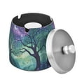 thumbnail image 1 of Yayeee Ashtray with Lid for Cigarette Smokeless Stainless Steel Home Ash Holder, Moonlight Forest, 1 of 7