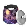 thumbnail image 1 of Yayeee Ashtray with Lid for Cigarette Smokeless Stainless Steel Home Ash Holder, Night Purple Road, 1 of 7