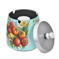 thumbnail image 1 of Yayeee Ashtray with Lid for Cigarette Smokeless Stainless Steel Home Ash Holder, Orange Floral Tomatoes, 1 of 7