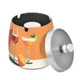 thumbnail image 1 of Yayeee Ashtray with Lid for Cigarette Smokeless Stainless Steel Home Ash Holder, Orange Glasses, 1 of 7