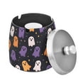thumbnail image 1 of Yayeee Ashtray with Lid for Cigarette Smokeless Stainless Steel Home Ash Holder, Orange Halloween Ghosts, 1 of 7