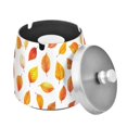 thumbnail image 1 of Yayeee Ashtray with Lid for Cigarette Smokeless Stainless Steel Home Ash Holder, Orange Leaves, 1 of 7