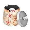 thumbnail image 1 of Yayeee Ashtray with Lid for Cigarette Smokeless Stainless Steel Home Ash Holder, Orange Starfish, 1 of 7
