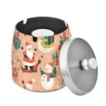 thumbnail image 1 of Yayeee Ashtray with Lid for Cigarette Smokeless Stainless Steel Home Ash Holder, Pink Christmas Santa, 1 of 7