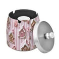 thumbnail image 1 of Yayeee Ashtray with Lid for Cigarette Smokeless Stainless Steel Home Ash Holder, Pink Gingerbread Houses, 1 of 7