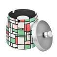 thumbnail image 1 of Yayeee Ashtray with Lid for Cigarette Smokeless Stainless Steel Home Ash Holder, Red Abstract Geometric, 1 of 7