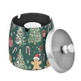 thumbnail image 1 of Yayeee Ashtray with Lid for Cigarette Smokeless Stainless Steel Home Ash Holder, Red Christmas Gingerbread, 1 of 7