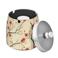 thumbnail image 1 of Yayeee Ashtray with Lid for Cigarette Smokeless Stainless Steel Home Ash Holder, Red Floral Pattern, 1 of 7