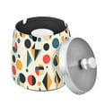 thumbnail image 1 of Yayeee Ashtray with Lid for Cigarette Smokeless Stainless Steel Home Ash Holder, Red Geometric, 1 of 7