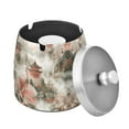 thumbnail image 1 of Yayeee Ashtray with Lid for Cigarette Smokeless Stainless Steel Home Ash Holder, Red Mountain Pattern, 1 of 7