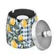thumbnail image 1 of Yayeee Ashtray with Lid for Cigarette Smokeless Stainless Steel Home Ash Holder, Retro Beige Lemon, 1 of 7