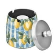 thumbnail image 1 of Yayeee Ashtray with Lid for Cigarette Smokeless Stainless Steel Home Ash Holder, Retro Lemon Leaves, 1 of 7