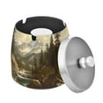 thumbnail image 1 of Yayeee Ashtray with Lid for Cigarette Smokeless Stainless Steel Home Ash Holder, Snow Mountains, 1 of 7
