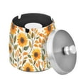 thumbnail image 1 of Yayeee Ashtray with Lid for Cigarette Smokeless Stainless Steel Home Ash Holder, Watercolor Sunflowers, 1 of 7