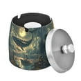 thumbnail image 1 of Yayeee Ashtray with Lid for Cigarette Smokeless Stainless Steel Home Ash Holder, Whale and Moon, 1 of 7