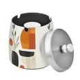 thumbnail image 1 of Yayeee Ashtray with Lid for Cigarette Smokeless Stainless Steel Home Ash Holder, White Abstract Shapes, 1 of 7