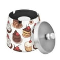 thumbnail image 1 of Yayeee Ashtray with Lid for Cigarette Smokeless Stainless Steel Home Ash Holder, White Chocolate Cakes, 1 of 7