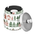 thumbnail image 1 of Yayeee Ashtray with Lid for Cigarette Smokeless Stainless Steel Home Ash Holder, White Christmas House, 1 of 7