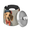 thumbnail image 1 of Yayeee Ashtray with Lid for Cigarette Smokeless Stainless Steel Home Ash Holder, Yellow Dog Artist, 1 of 7