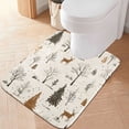 thumbnail image 1 of Yayeee Bath Rug for Bathroom Floor Non Slip Contour Fluffy Soft Absorbent Mat, 20"x24", Beige Christmas Forest, 1 of 7