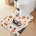 thumbnail image 1 of Yayeee Bath Rug for Bathroom Floor Non Slip Contour Fluffy Soft Absorbent Mat, 20"x24", Beige Christmas Santa, 1 of 7