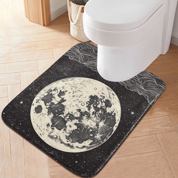 Yayeee Bath Rug for Bathroom Floor Non Slip Contour Fluffy Soft Absorbent Mat, 20"x24", Beige Moon
