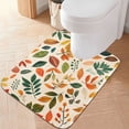thumbnail image 1 of Yayeee Bath Rug for Bathroom Floor Non Slip Contour Fluffy Soft Absorbent Mat, 20"x24", Beige Retro Leaves, 1 of 7