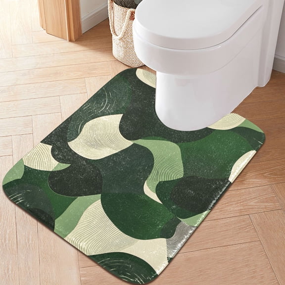 Yayeee Bath Rug for Bathroom Floor Non Slip Contour Fluffy Soft Absorbent Mat, 20"x24", Black Abstract