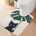 thumbnail image 1 of Yayeee Bath Rug for Bathroom Floor Non Slip Contour Fluffy Soft Absorbent Mat, 20"x24", Black Cat Plants, 1 of 7