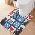 thumbnail image 1 of Yayeee Bath Rug for Bathroom Floor Non Slip Contour Fluffy Soft Absorbent Mat, 20"x24", Black Cats and Hearts, 1 of 7