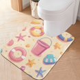 thumbnail image 1 of Yayeee Bath Rug for Bathroom Floor Non Slip Contour Fluffy Soft Absorbent Mat, 20"x24", Blue Beach Toys Pattern, 1 of 7