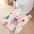 thumbnail image 1 of Yayeee Bath Rug for Bathroom Floor Non Slip Contour Fluffy Soft Absorbent Mat, 20"x24", Blue Christmas Santa, 1 of 7