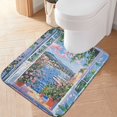 thumbnail image 1 of Yayeee Bath Rug for Bathroom Floor Non Slip Contour Fluffy Soft Absorbent Mat, 20"x24", Blue Floral Window, 1 of 7