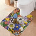 thumbnail image 1 of Yayeee Bath Rug for Bathroom Floor Non Slip Contour Fluffy Soft Absorbent Mat, 20"x24", Blue Floral, 1 of 7