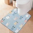 thumbnail image 1 of Yayeee Bath Rug for Bathroom Floor Non Slip Contour Fluffy Soft Absorbent Mat, 20"x24", Blue Rabbits, 1 of 7
